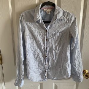 Label Of Graded Goods Blue & White Button Down Top